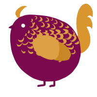 A wine and orange chicken with a half-lace pattern