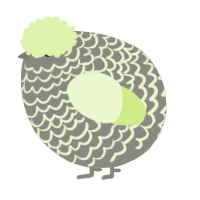A ash and apple chicken with a lace pattern