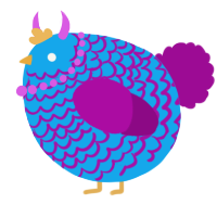 A sky and plum chicken with a lace pattern