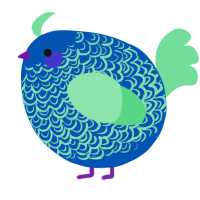 A ultramarine and spring chicken with a double-lace pattern