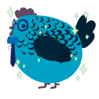 A sapphire and tumblr chicken with a half-lace pattern