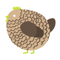 A beige and bark chicken with a lace pattern