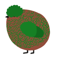 A russet and leaf chicken with a double-lace pattern