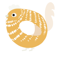 A honey and cream chicken with a bar pattern