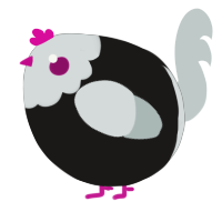 A sable and silver chicken with a head pattern