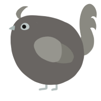 A grey and ash chicken