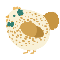 A cream and gold chicken with a speckle pattern