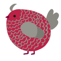 A crimson and ash chicken with a lace pattern