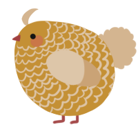 A gold and beige chicken with a lace pattern