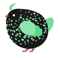 A sable and spring chicken with a speckle pattern