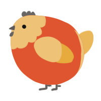 A vermilion and honey chicken with a head pattern