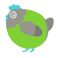 A grass and ash chicken with a head pattern