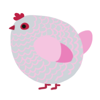 A mist and pink chicken with a lace pattern