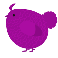 A plum chicken with a lace pattern