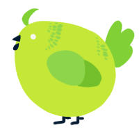 A lime and grass chicken with a neck-band pattern