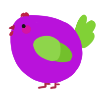 A amethyst and grass chicken