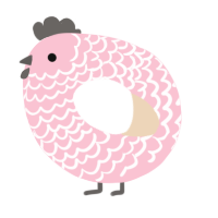 A rose and cream chicken with a lace pattern