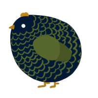 A tumblr and olive chicken with a lace pattern