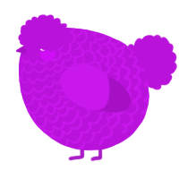 A amethyst chicken with a lace pattern
