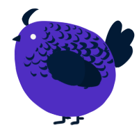 A indigo and tumblr chicken with a half-lace pattern