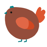 A russet and vermilion chicken