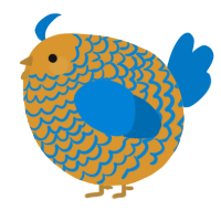 A orange and sapphire chicken with a lace pattern