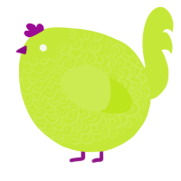 A lime chicken with a double-lace pattern