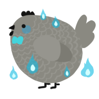 A ash chicken with a lace pattern