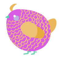 A orchid and honey chicken with a lace pattern