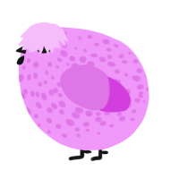 A lavender and orchid chicken with a speckle pattern