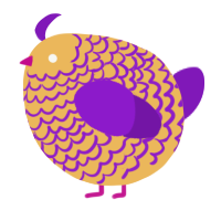 A honey and violet chicken with a lace pattern