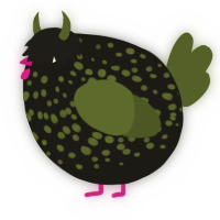 A sable and olive chicken with a speckle pattern