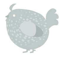 A silver chicken with a speckle pattern