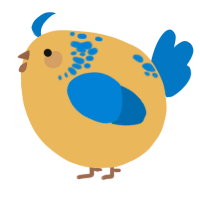 A honey and sapphire chicken with a neck-speckle pattern