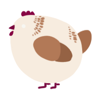 A cream and brown chicken with a neck-band pattern