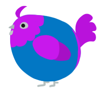 A sapphire and amethyst chicken with a head pattern