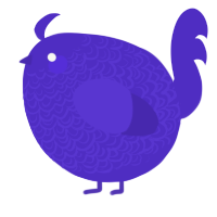 A indigo chicken with a double-lace pattern