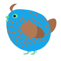 A sky and brown chicken with a speckle pattern