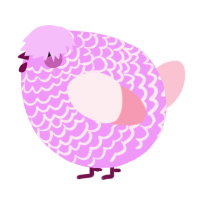 A lavender and rose chicken with a lace pattern
