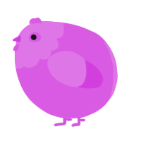 A orchid chicken with a head pattern