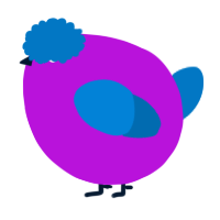 A amethyst and sapphire chicken