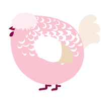 A rose and cream chicken with a half-lace pattern