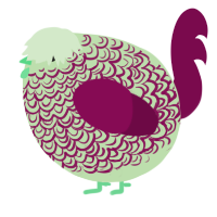 A gluppy and wine chicken with a double-lace pattern