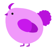 A lavender and amethyst chicken
