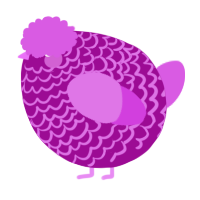 A plum and orchid chicken with a lace pattern