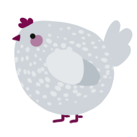 A mist chicken with a speckle pattern