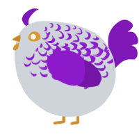 A mist and violet chicken with a half-lace pattern