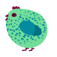 A spring and sea chicken with a speckle pattern