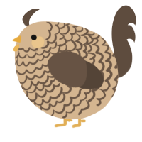 A beige and bark chicken with a lace pattern
