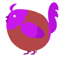 A red and amethyst chicken with a head pattern